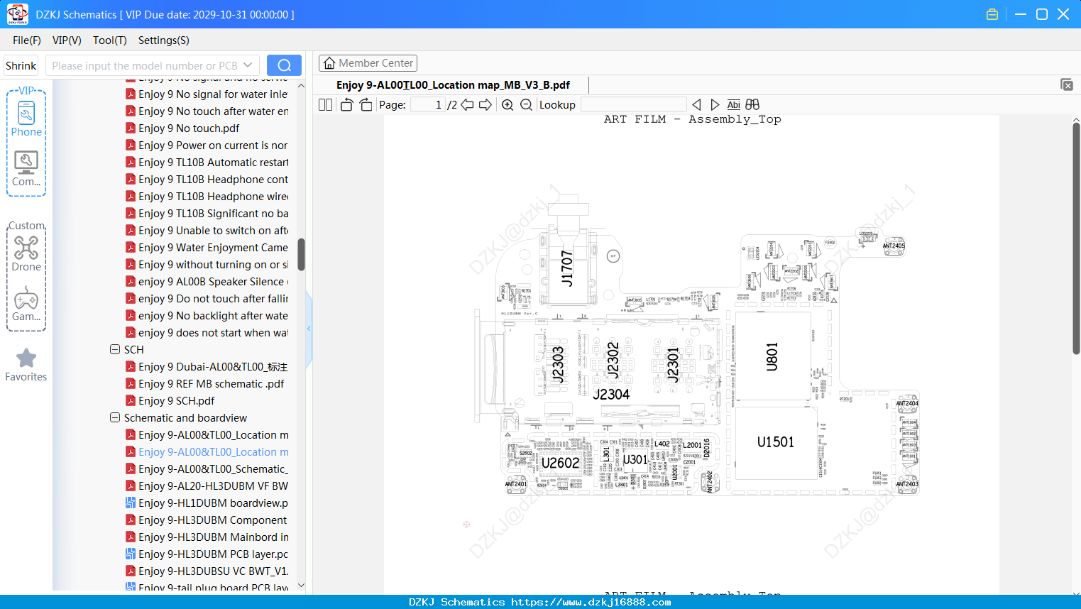 Huawei Enjoy 9-AL00&TL00_Location Map_MB_V3_B